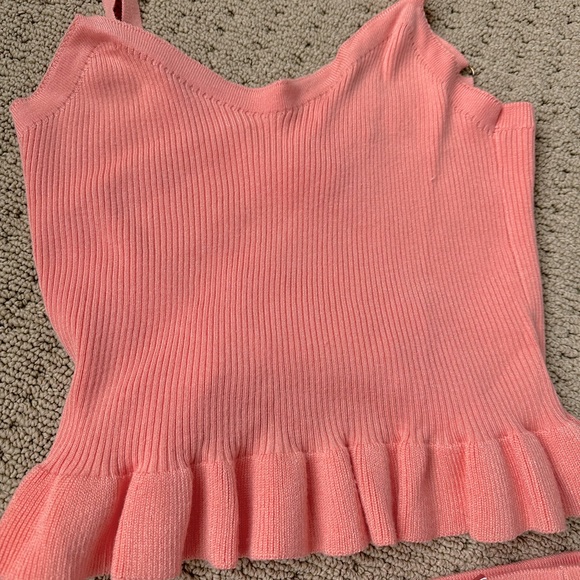 Coral skirt and top set - size small - Picture 3 of 5